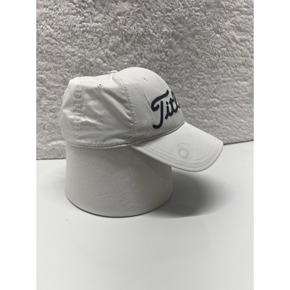 Titleist Performance Ball Marker Golf Hat Cap Strap Back White Black Script Logo - Picture 8 of 8